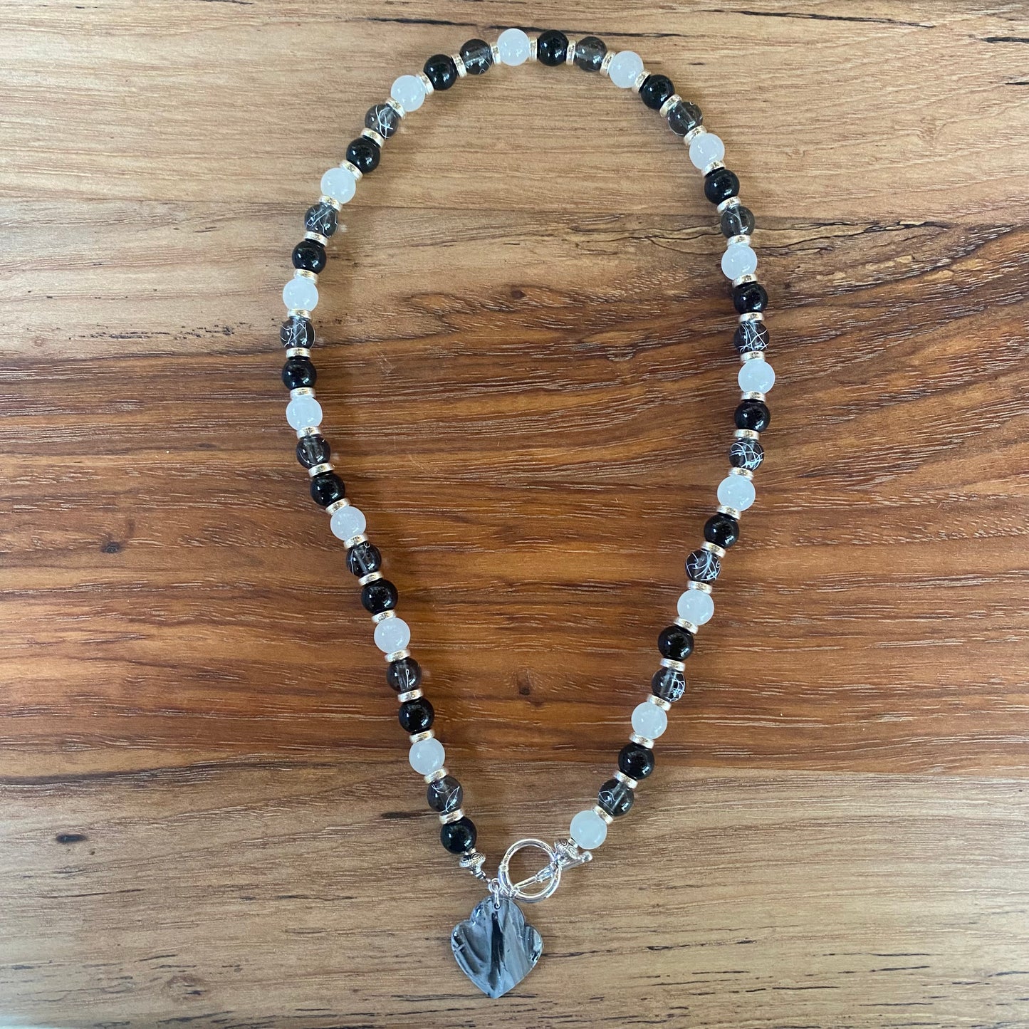 Black and Gray Beaded Necklace