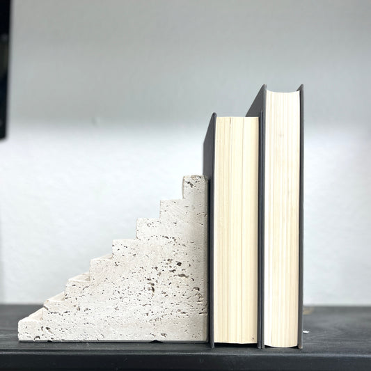 Stair step stone bookend