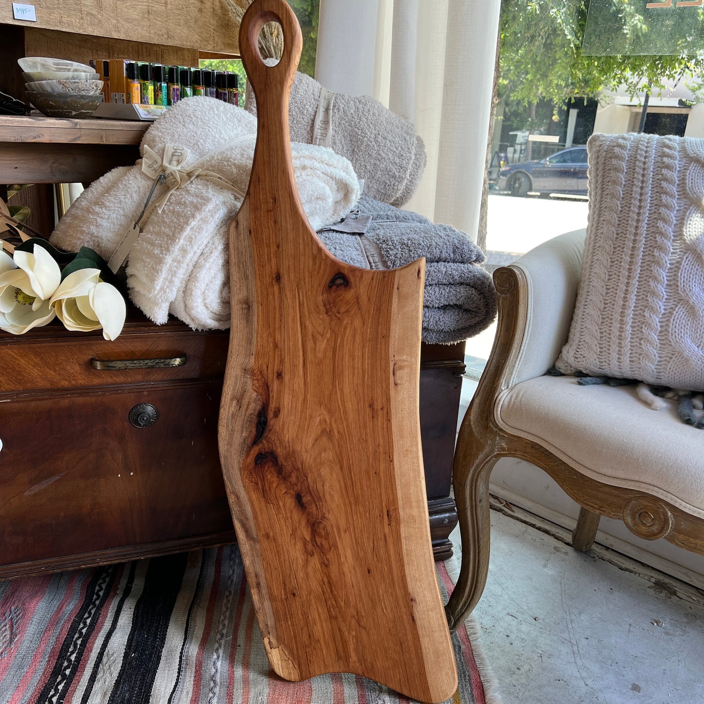 Oversized Pecan Charcuterie Board with Handle