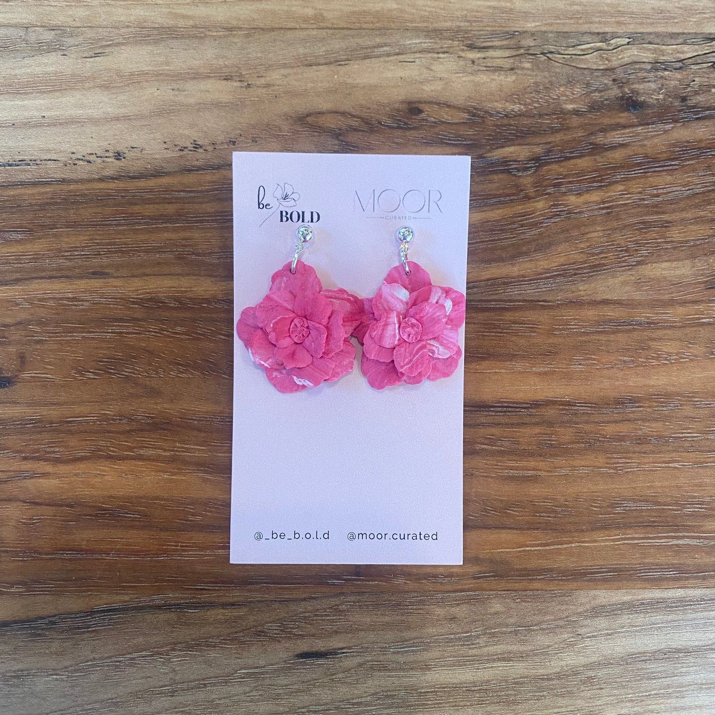 Pink Flower Earrings