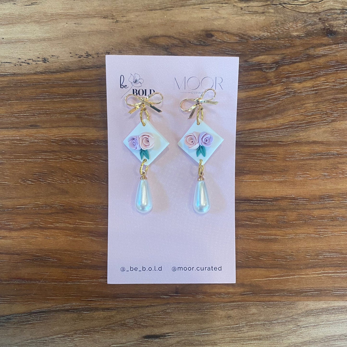 Rose Pearl Drop Earrings