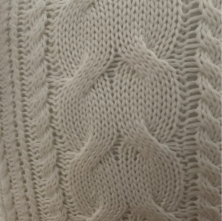 White Knit Pillow