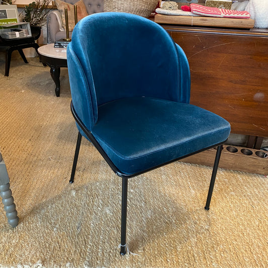 Blue Velvet Side Chair