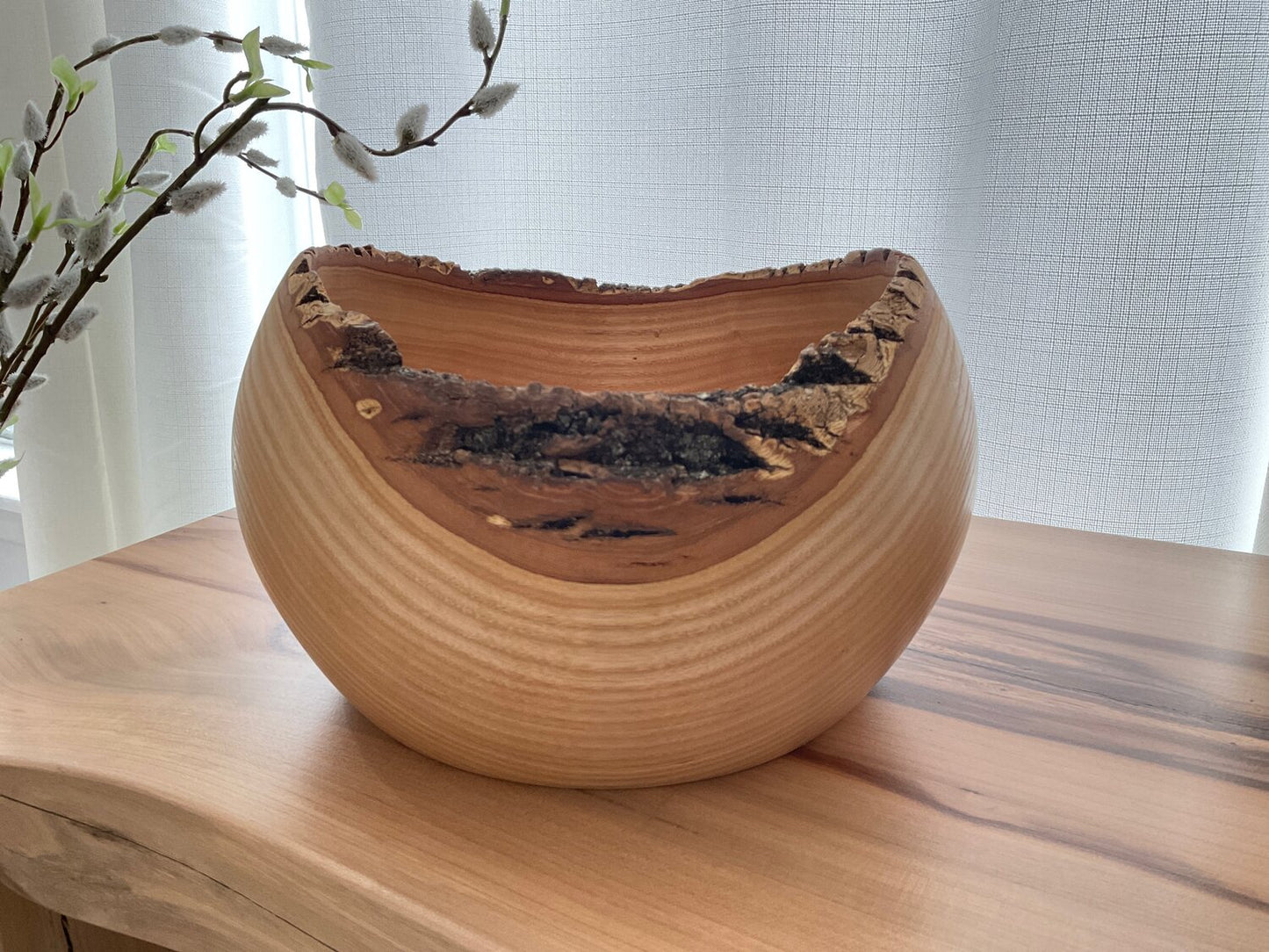 Locally sourced and hand crafted wood live edge bowl