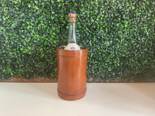 Brown Leather Wine Chiller