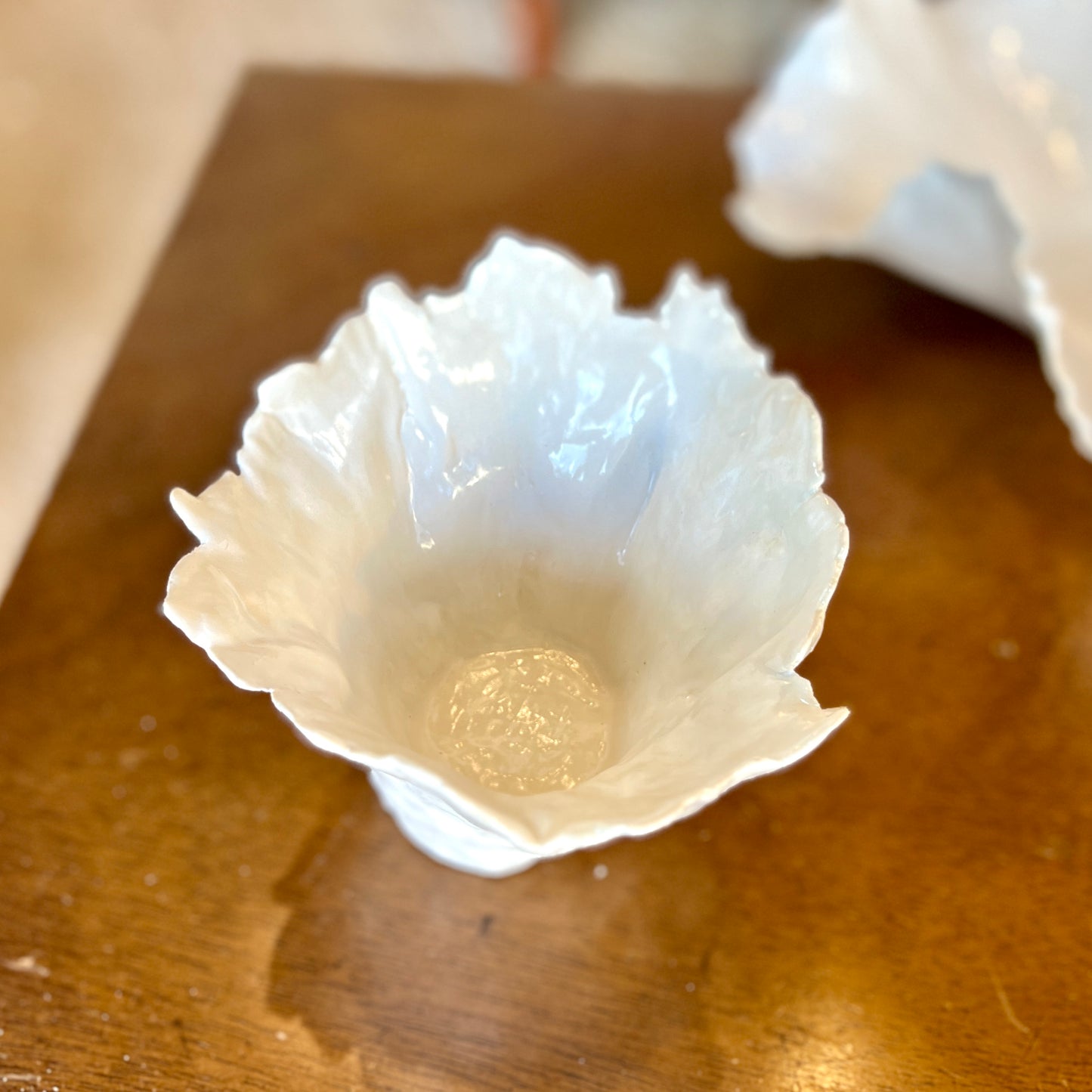 White ceramic organic small bowl