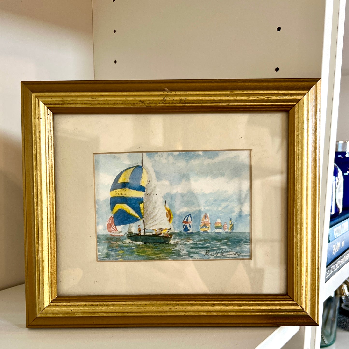 Sailboat Watercolor Framed Art