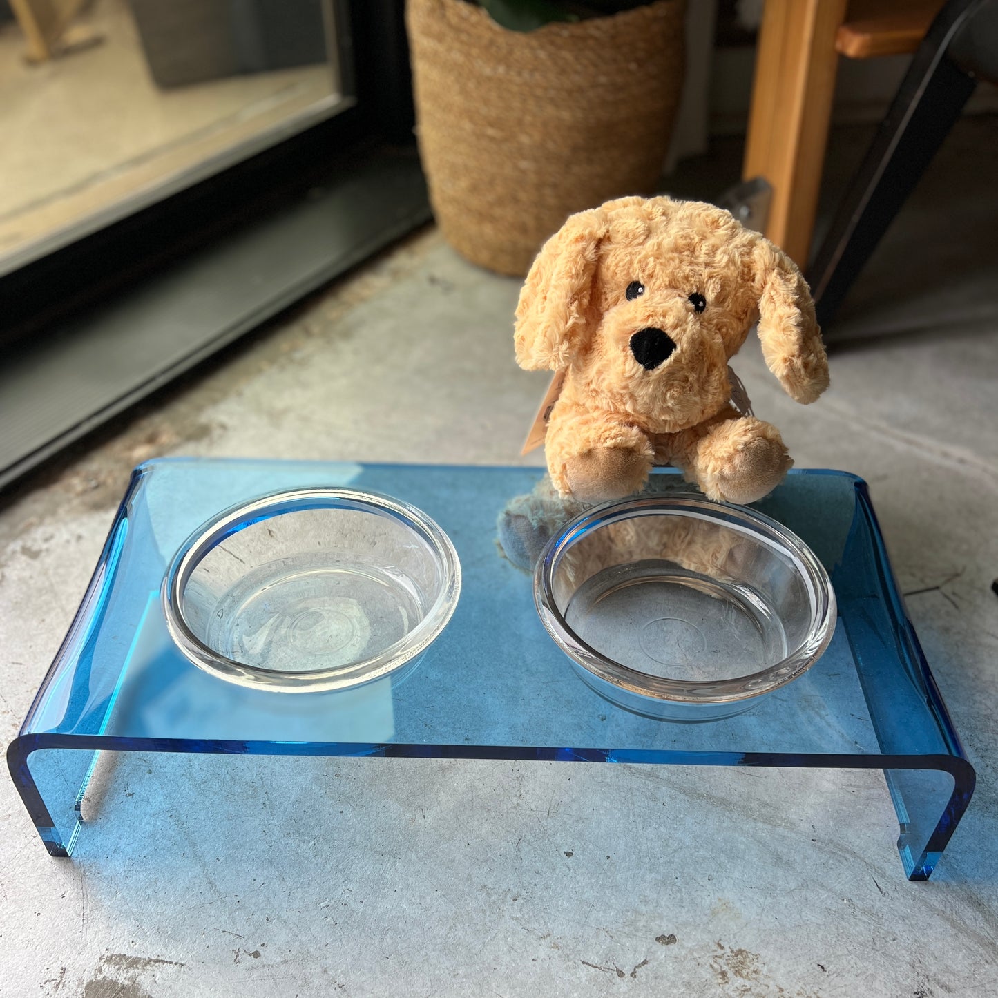 Blue acrylic Pet bowl