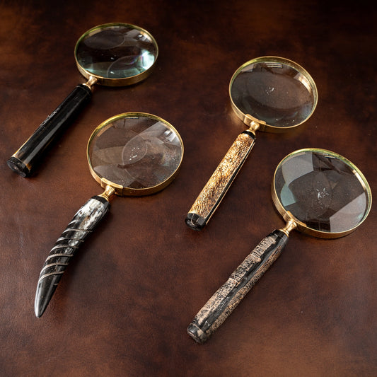 Horn and bone handle magnifying glass