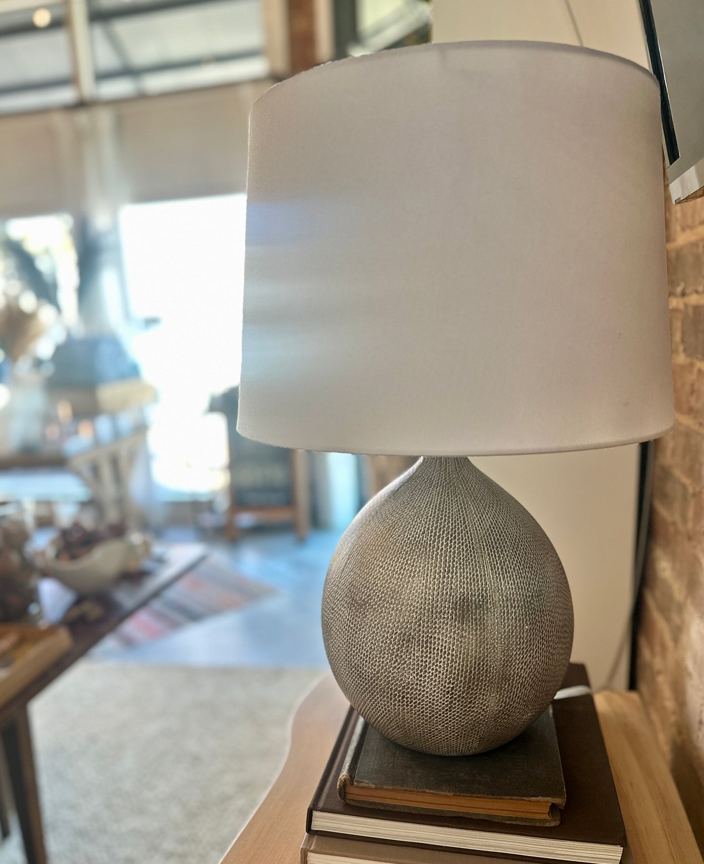 Accent Lamp with gray hammered finish